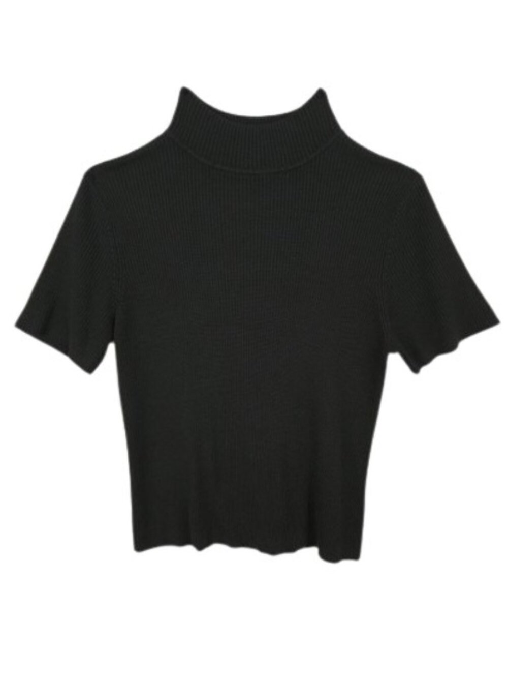 Croft & Barrow Black Ribbed Mock Neck Sweater Top XL